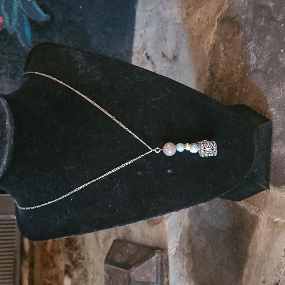 Silver Toned Hand Wrapped Beaded Silver Box